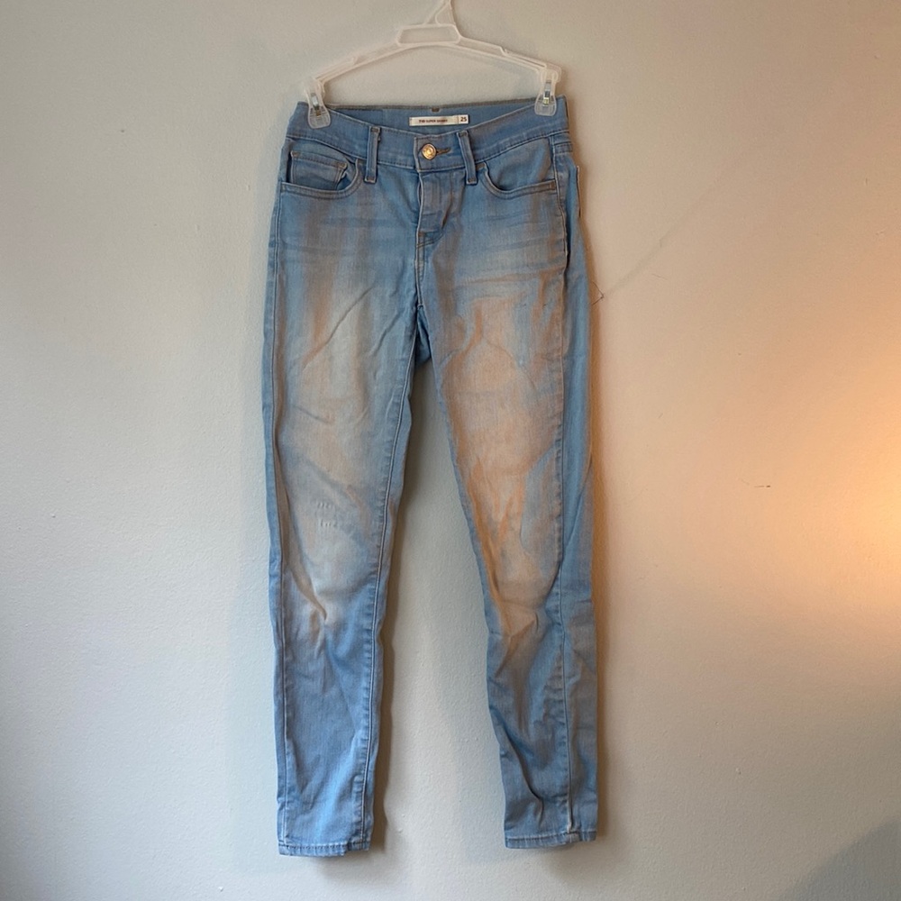 Super skinny Levi denim jeans light wash